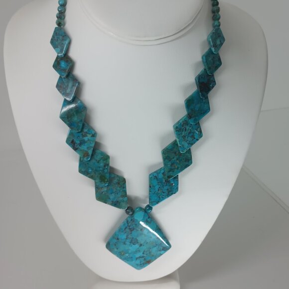925 Sterling Silver Jay King Turquoise Statement Necklace.